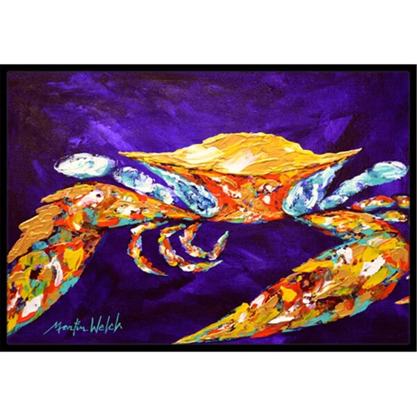 Carolines Treasures The Right Stuff Crab in Purple Indoor or Outdoor Mat MW1172JMAT - main